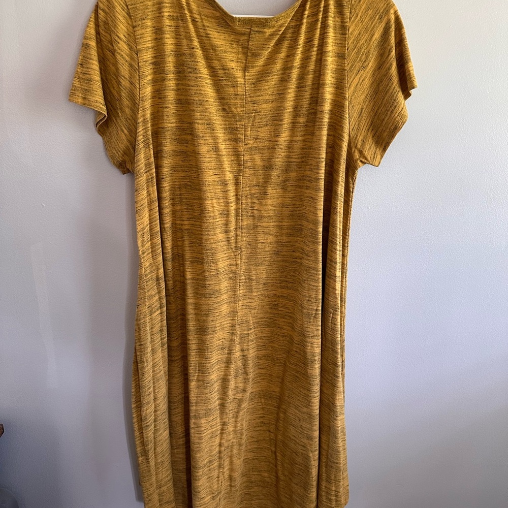 LuLaRoe Mustard Yellow Short Sleeve Shift Dress